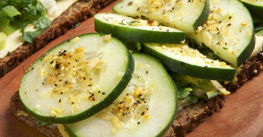 Cucumber and Kale Open-faced Sandwich