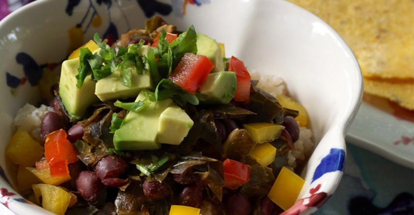 Black Beans and Greens Over Rice