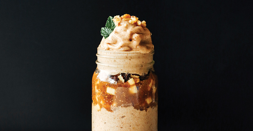 Raw Apple-Cinnamon Breakfast Parfait With Cinnamon Soft-Serve