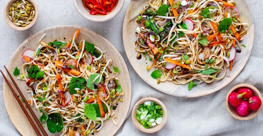 Vegetable Pad Thai in Tamarind Sauce