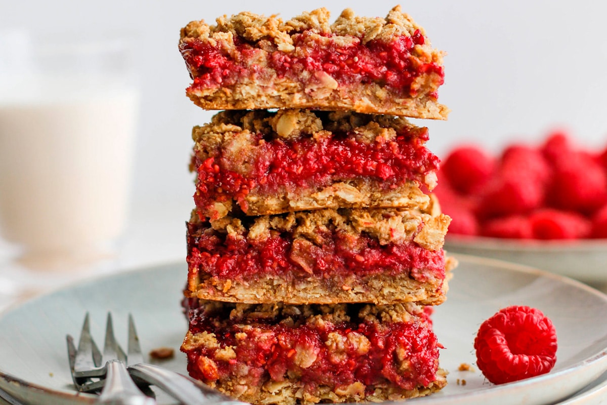 Barras de avena y frambuesa