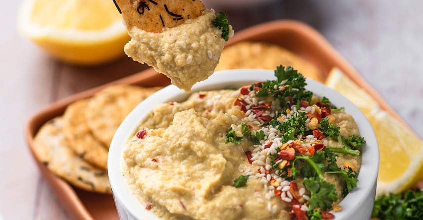 Hummus con curry libre de aceite