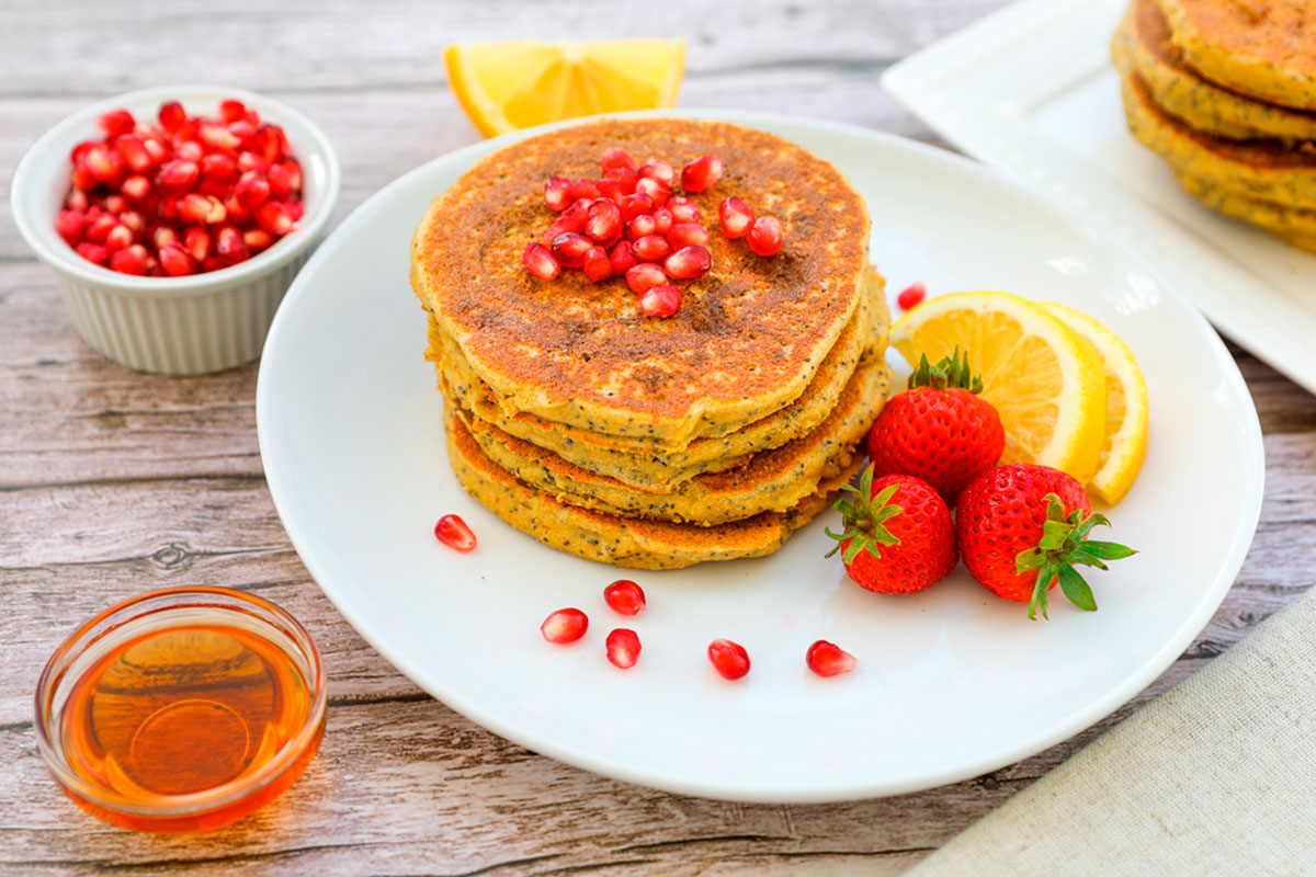 Panqueques de limón con semillas de amapola