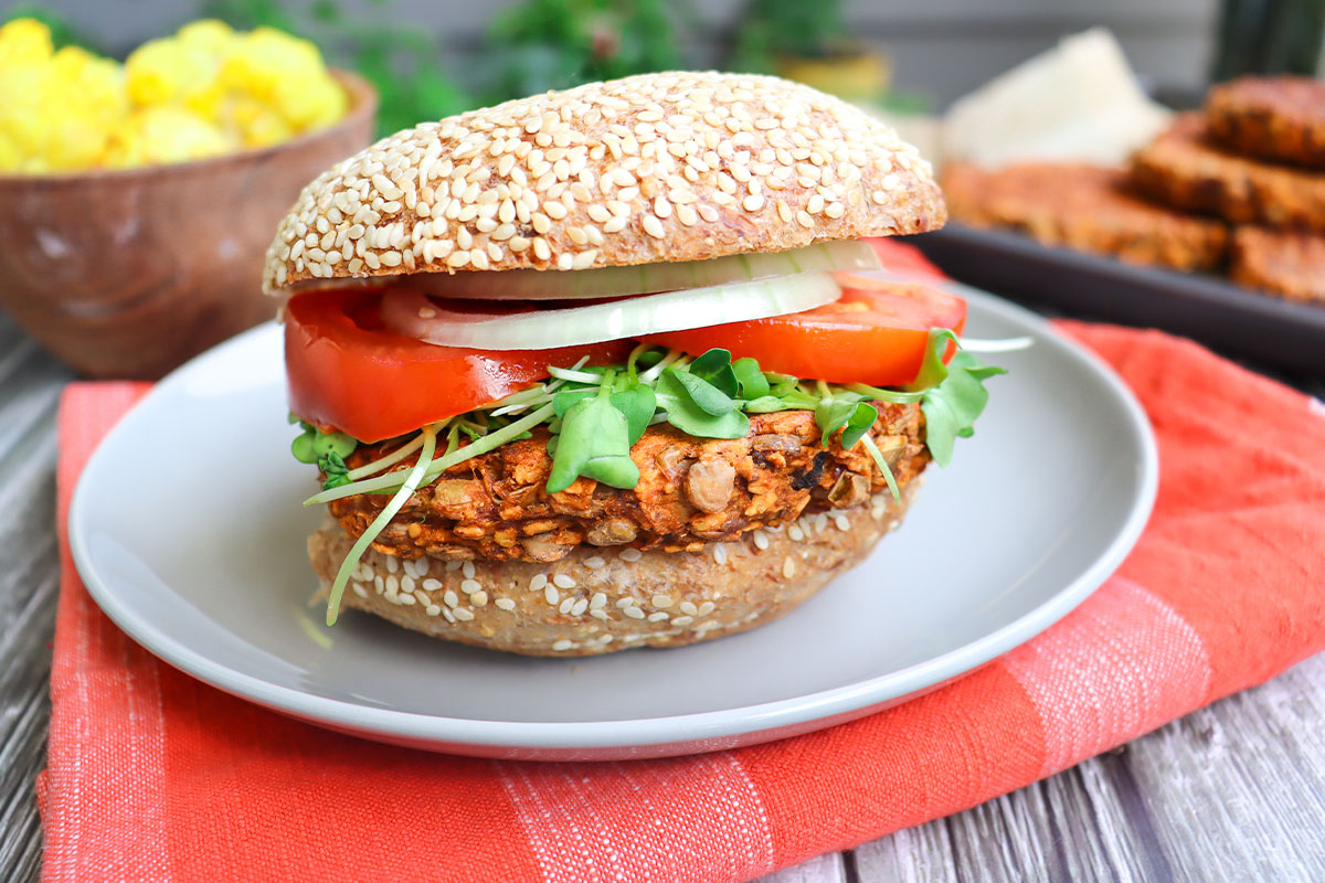 Mushroom Lentil Burgers