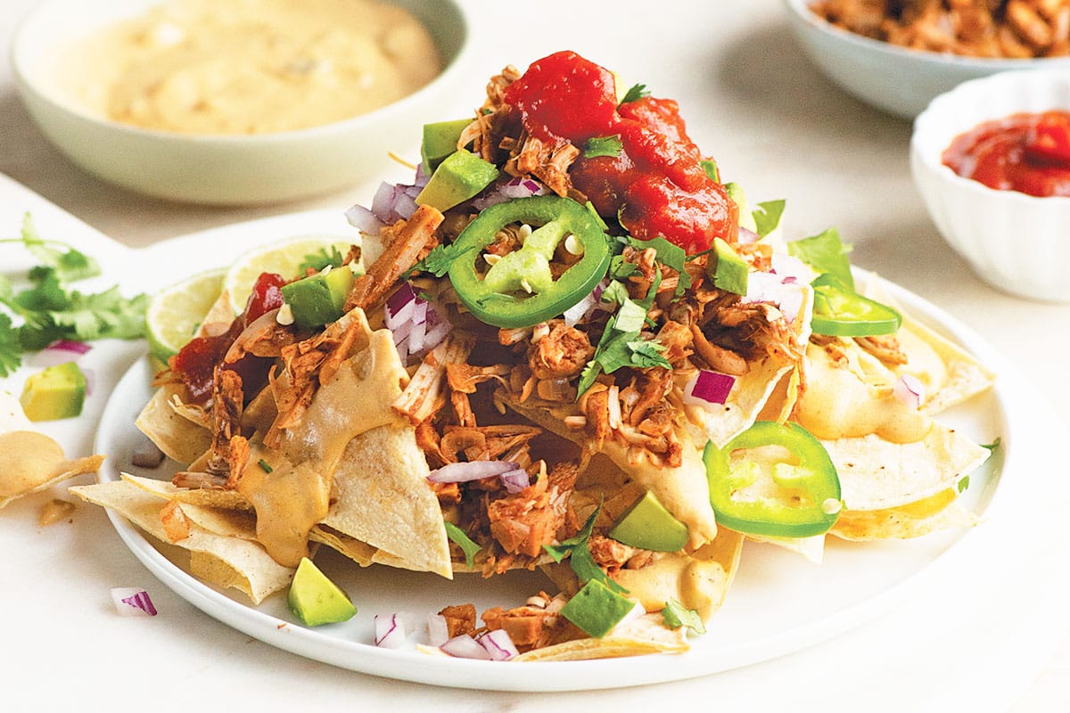 Loaded Nachos with BBQ Jackfruit